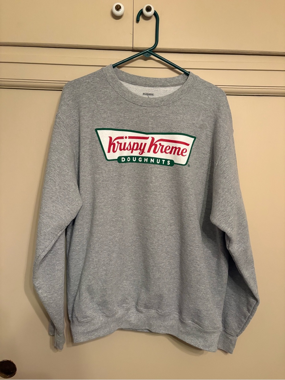 Krispy Kreme Gray Crewneck Sweatshirt with Logo